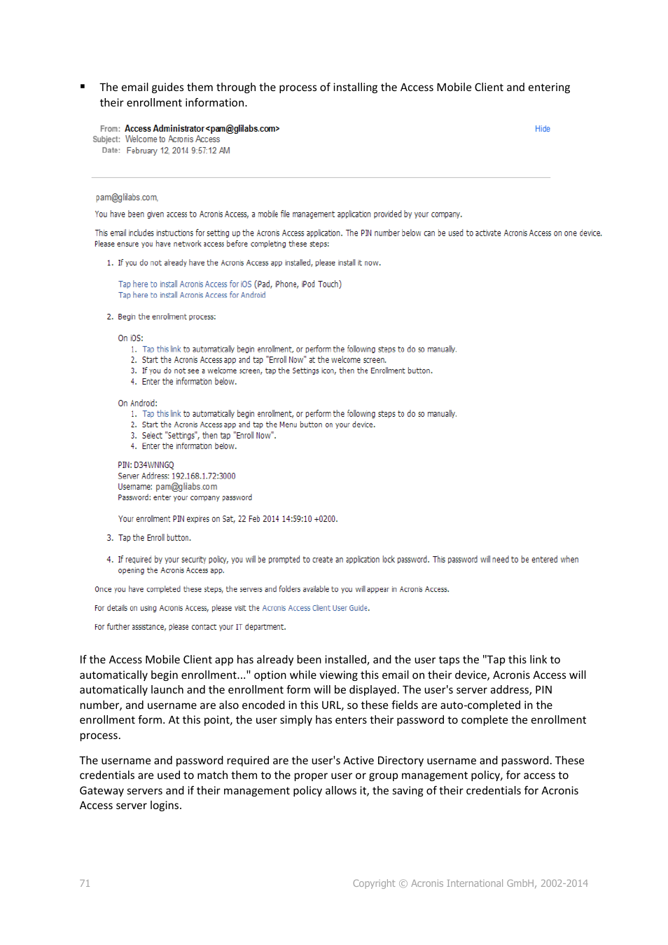 Acronis Access Advanced - User Guide User Manual | Page 71 / 97