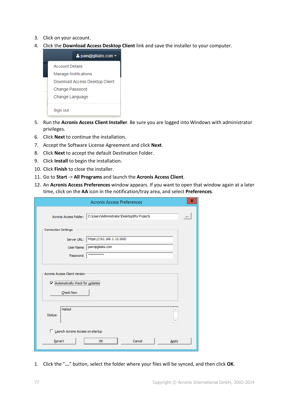 Acronis Access Advanced - User Guide User Manual | Page 77 / 97
