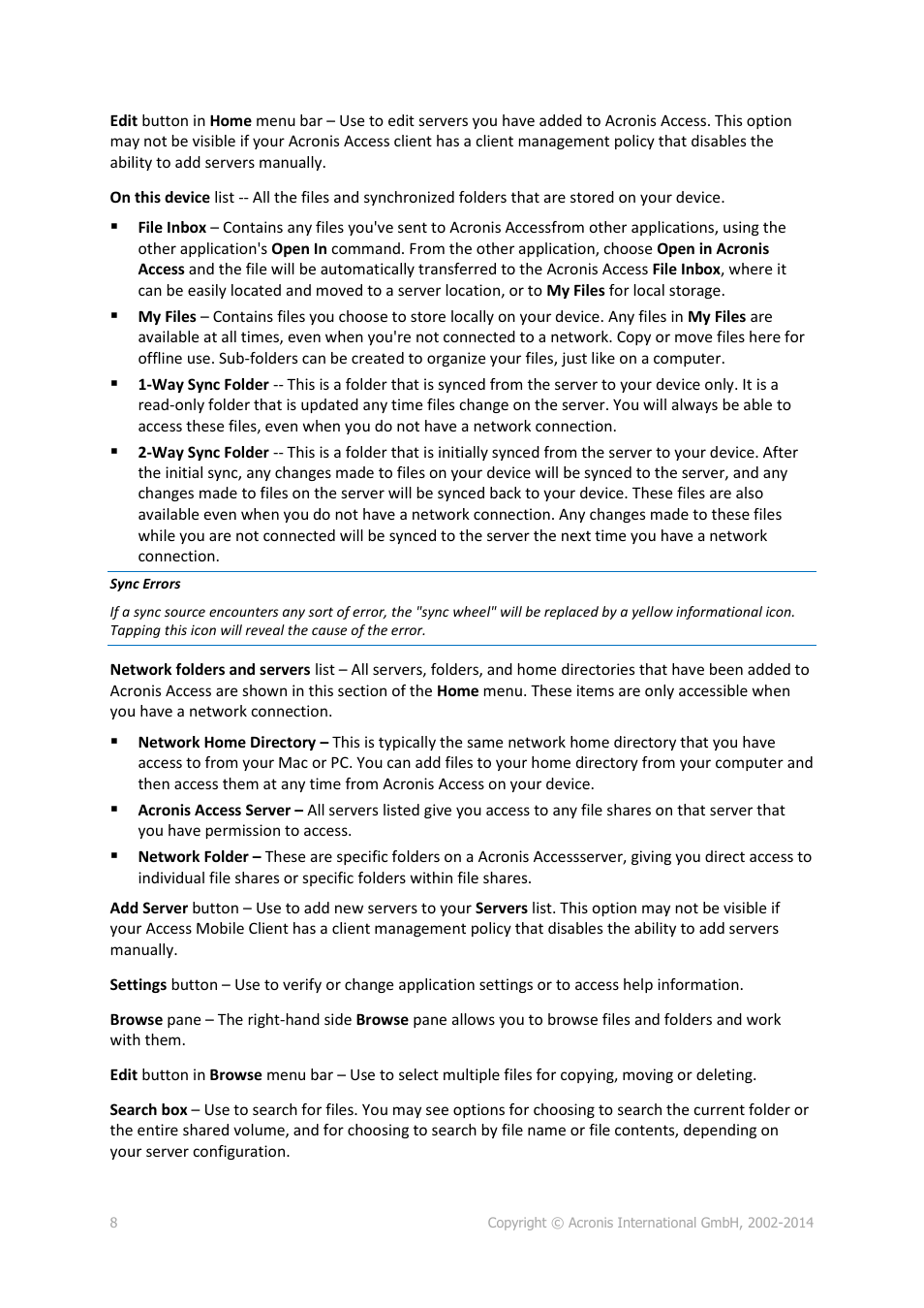 Acronis Access Advanced - User Guide User Manual | Page 8 / 97