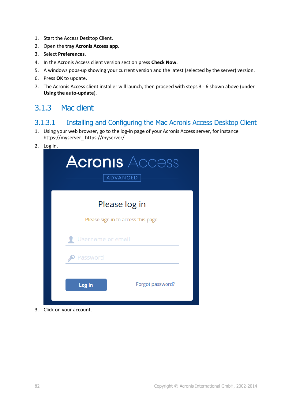 3 mac client, Mac client | Acronis Access Advanced - User Guide User Manual | Page 82 / 97