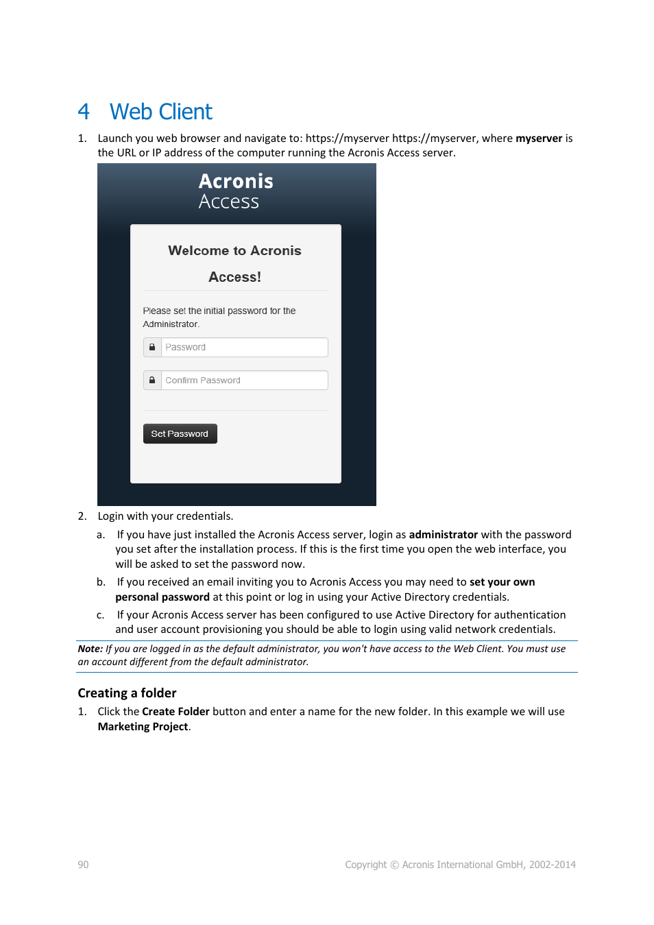 4 web client, Web client | Acronis Access Advanced - User Guide User Manual | Page 90 / 97