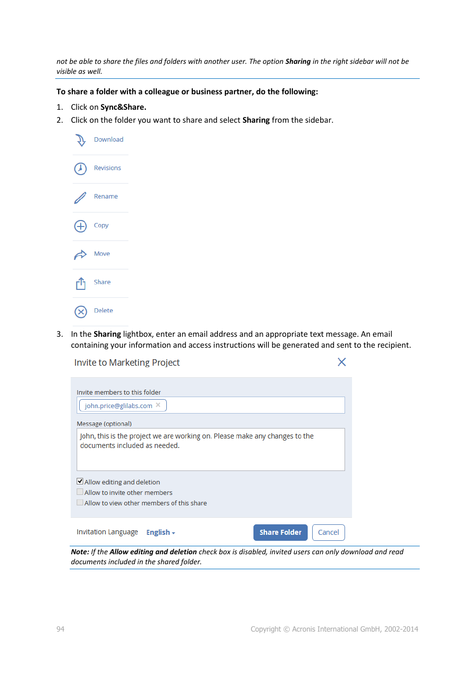 Acronis Access Advanced - User Guide User Manual | Page 94 / 97