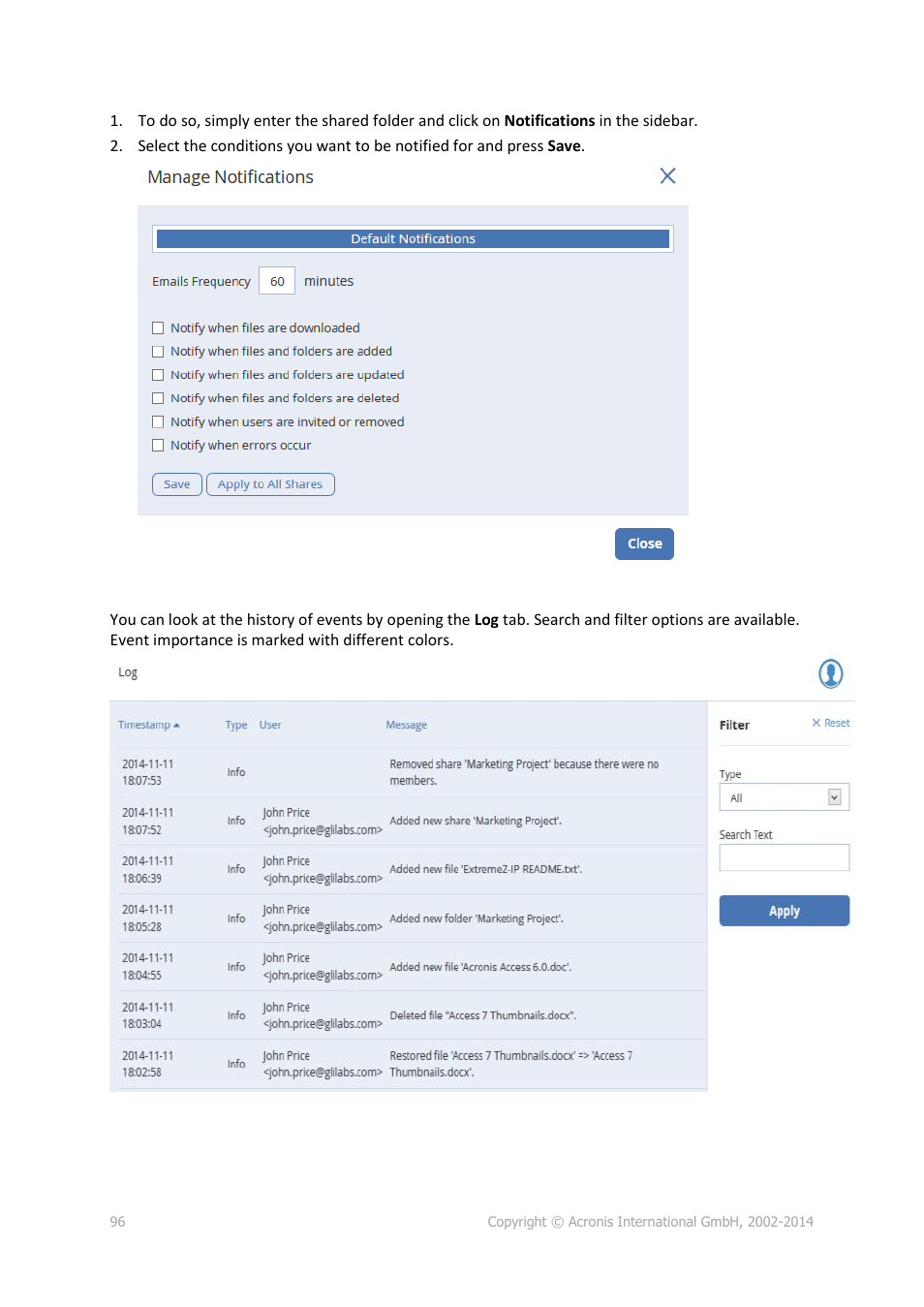 Acronis Access Advanced - User Guide User Manual | Page 96 / 97