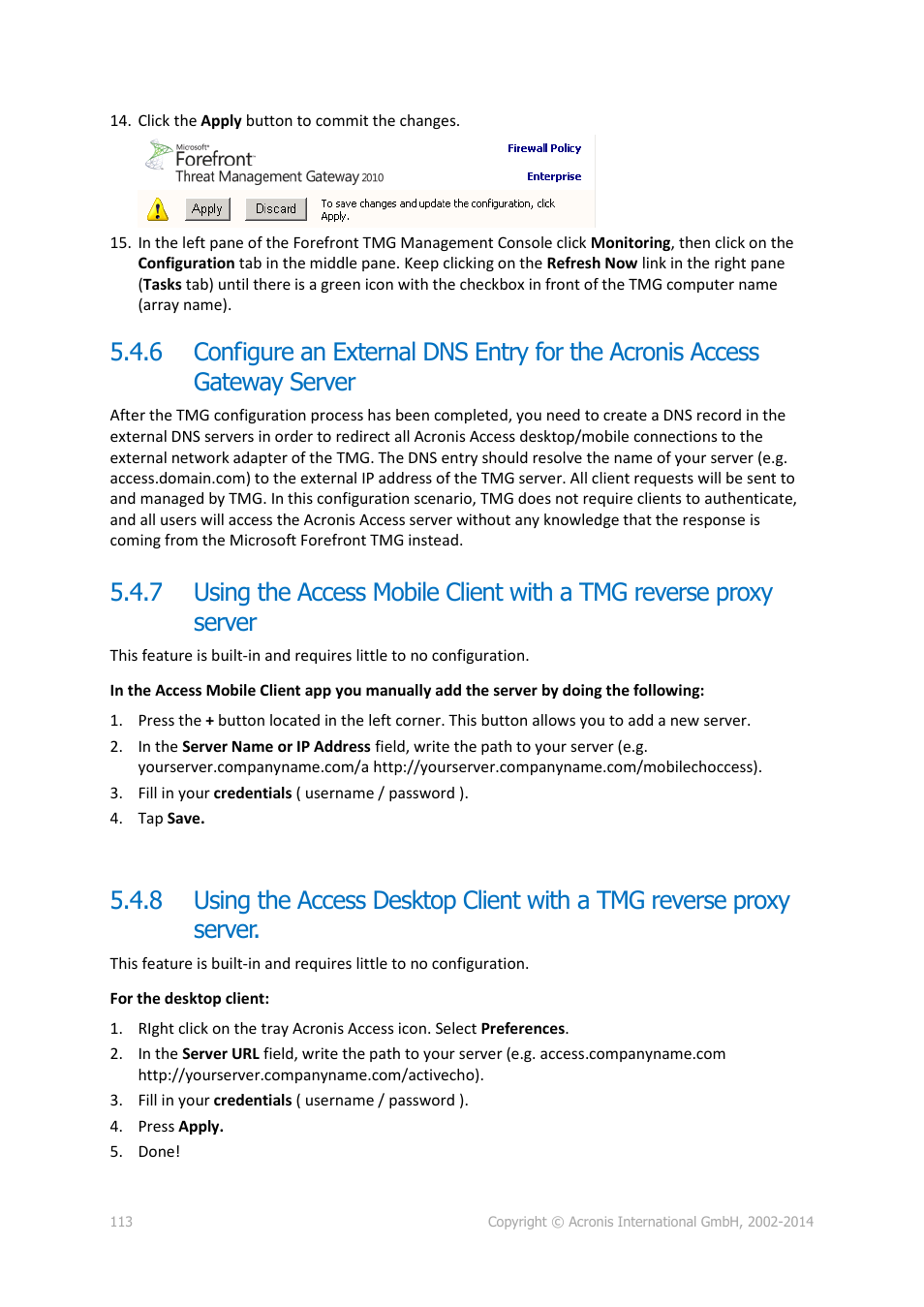 Acronis Access Advanced - Administrator's Guide User Manual | Page 113 / 259
