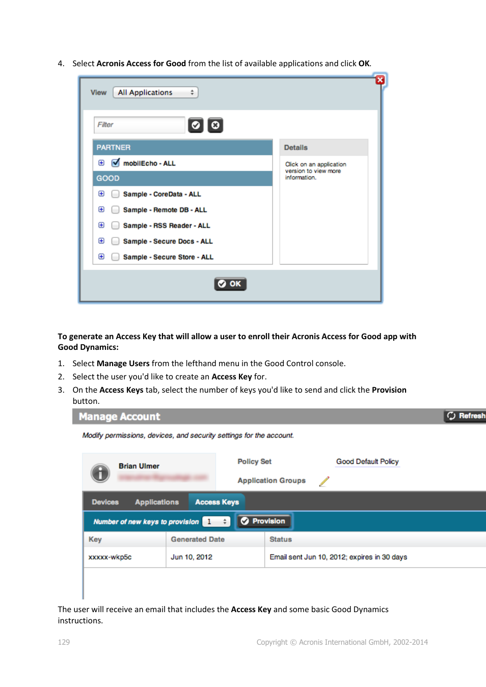 Acronis Access Advanced - Administrator's Guide User Manual | Page 129 / 259