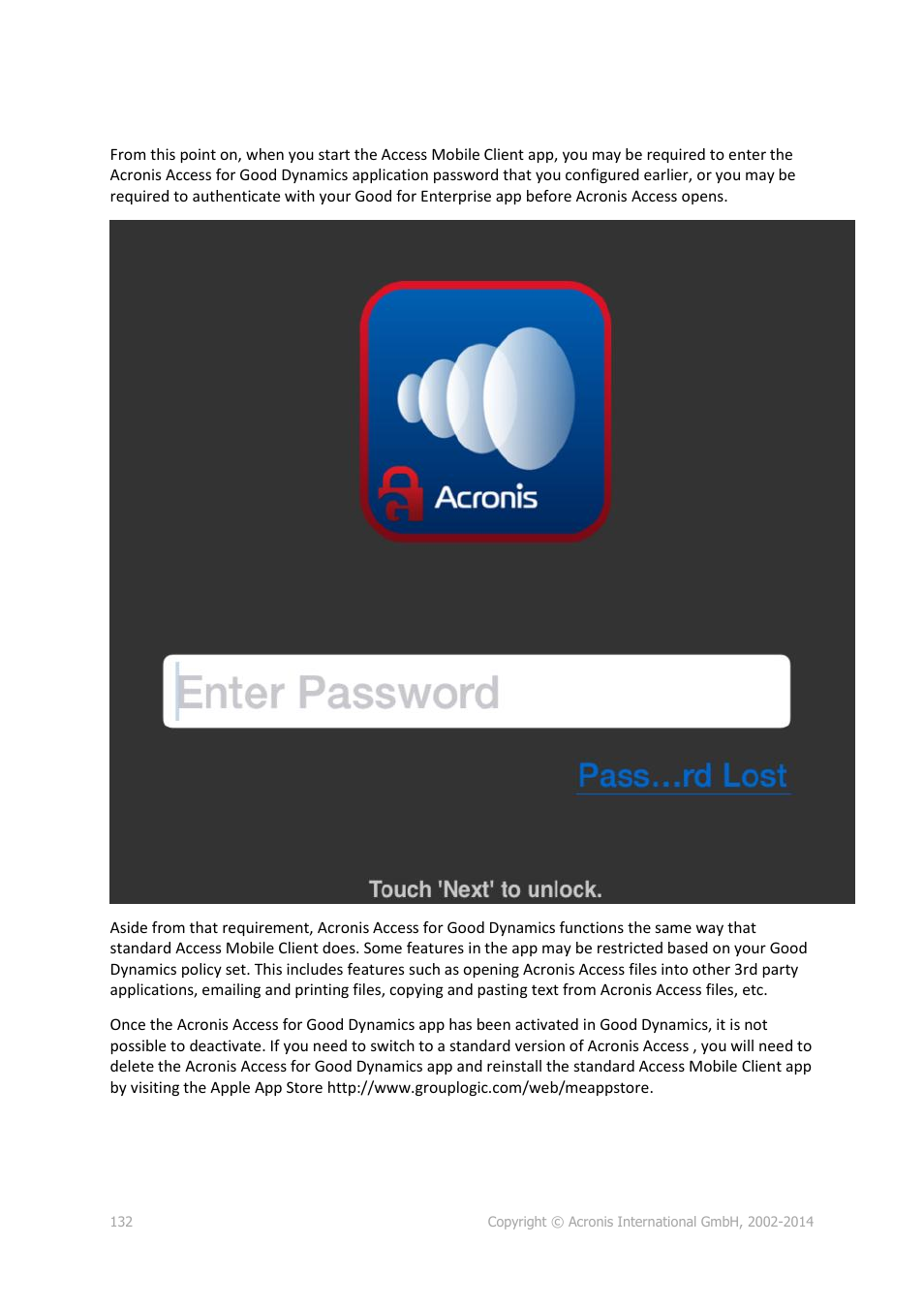 Acronis Access Advanced - Administrator's Guide User Manual | Page 132 / 259