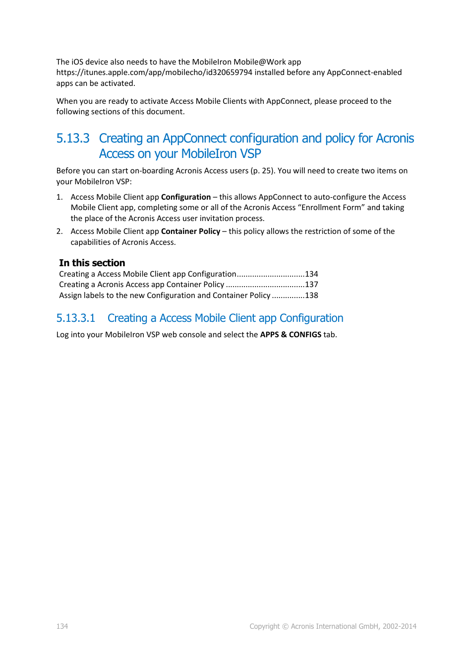 Acronis Access Advanced - Administrator's Guide User Manual | Page 134 / 259