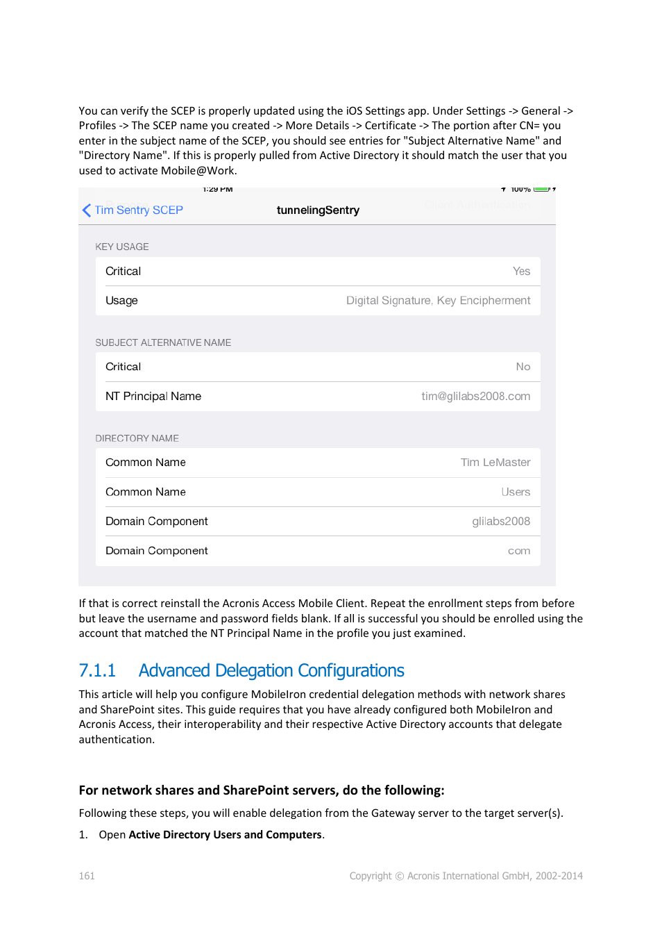 1 advanced delegation configurations, Advanced delegation configurations | Acronis Access Advanced - Administrator's Guide User Manual | Page 161 / 259