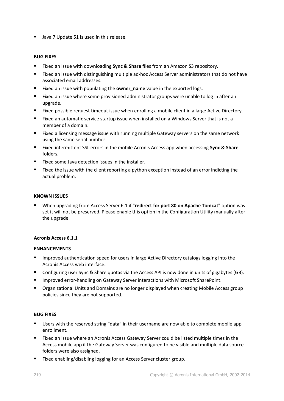 Acronis Access Advanced - Administrator's Guide User Manual | Page 219 / 259