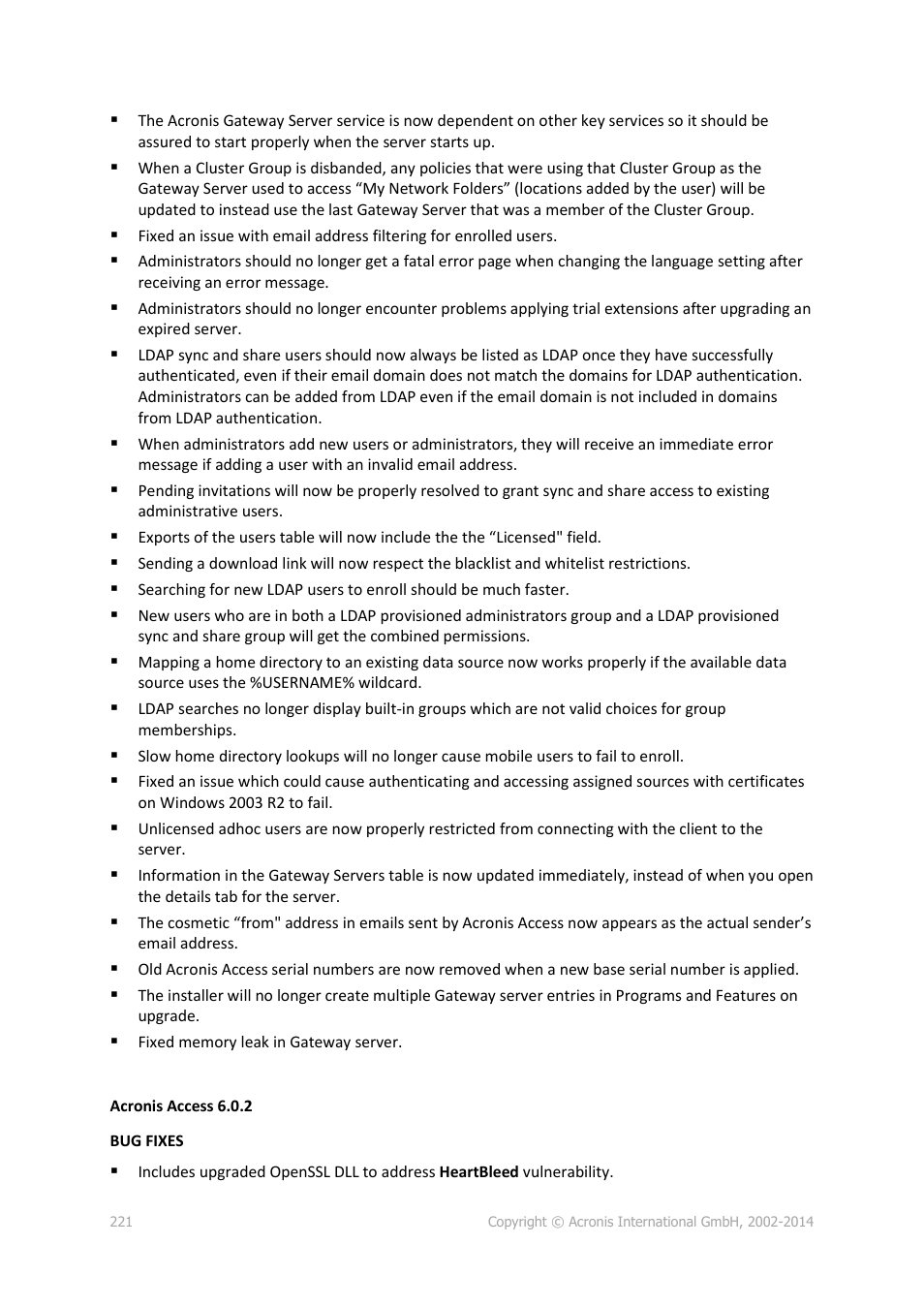Acronis Access Advanced - Administrator's Guide User Manual | Page 221 / 259