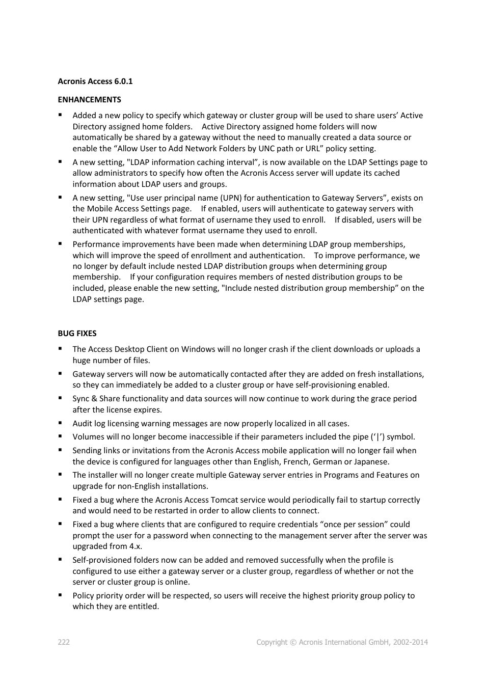 Acronis Access Advanced - Administrator's Guide User Manual | Page 222 / 259