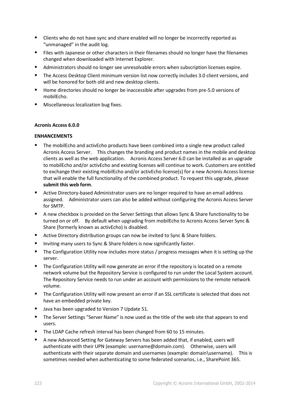Acronis Access Advanced - Administrator's Guide User Manual | Page 223 / 259