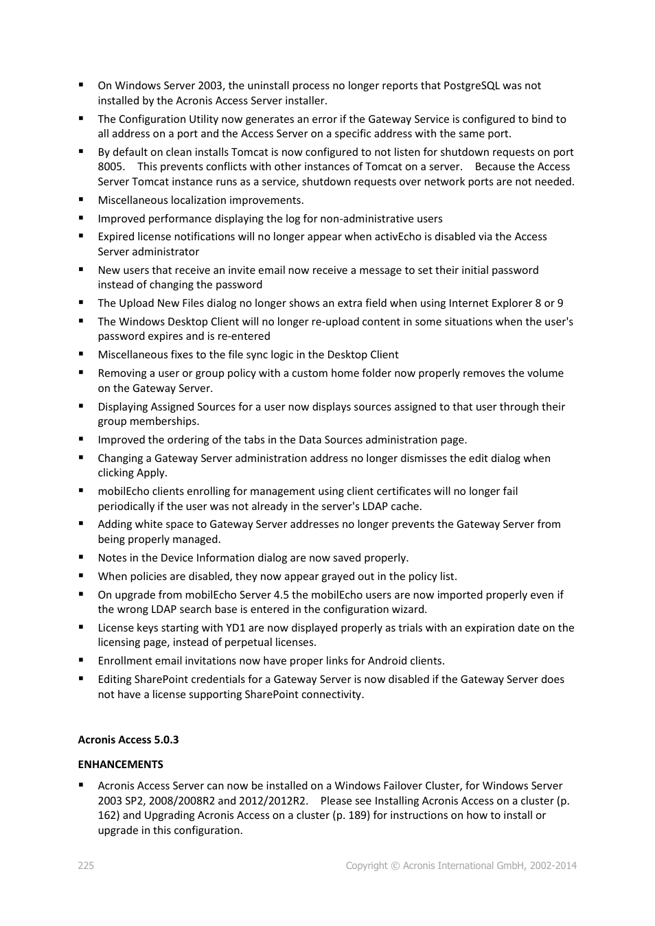 Acronis Access Advanced - Administrator's Guide User Manual | Page 225 / 259