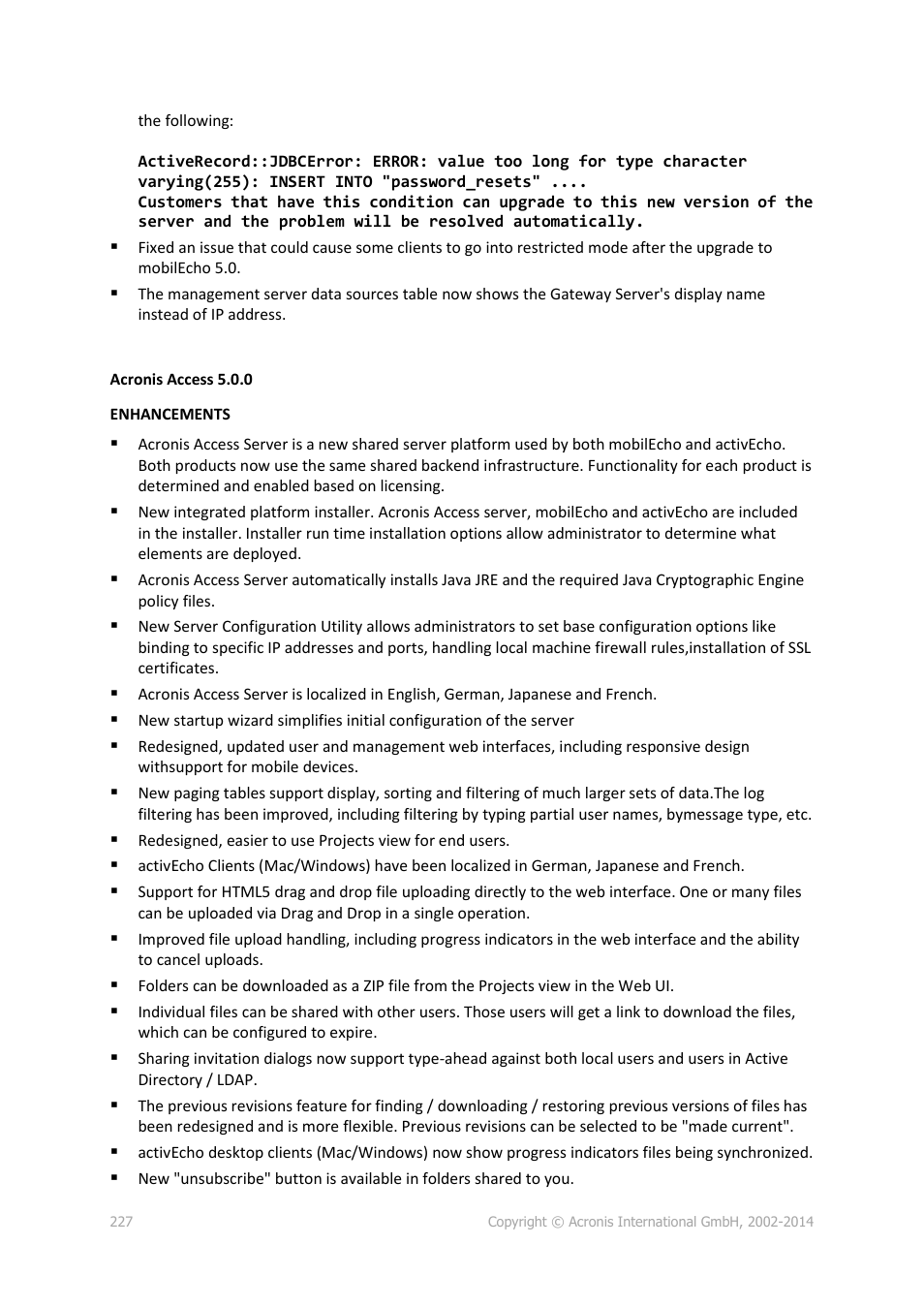 Acronis Access Advanced - Administrator's Guide User Manual | Page 227 / 259
