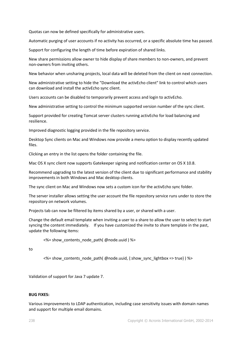Acronis Access Advanced - Administrator's Guide User Manual | Page 238 / 259