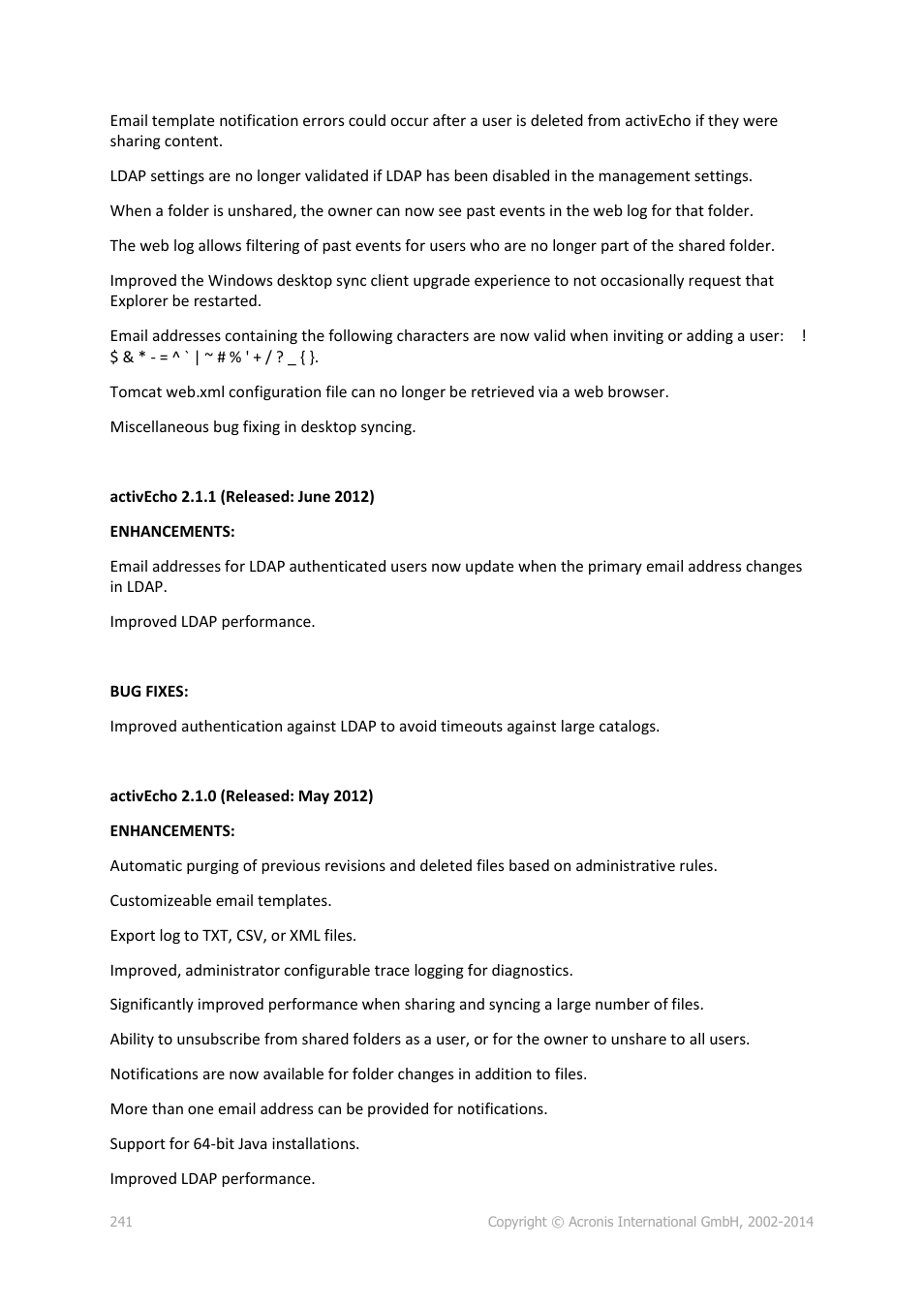Acronis Access Advanced - Administrator's Guide User Manual | Page 241 / 259