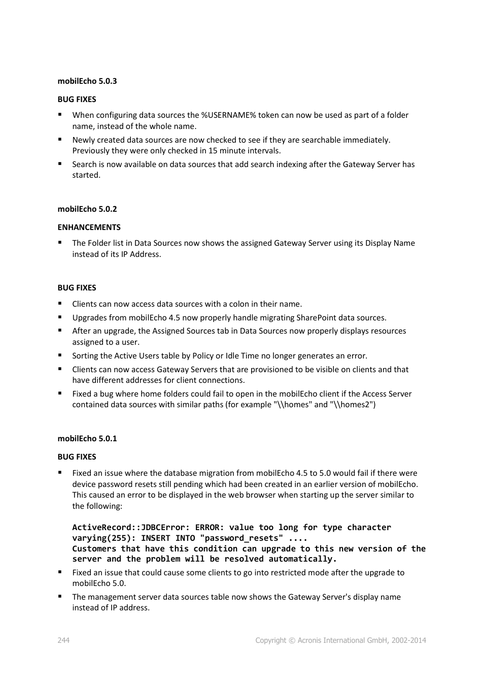 Acronis Access Advanced - Administrator's Guide User Manual | Page 244 / 259