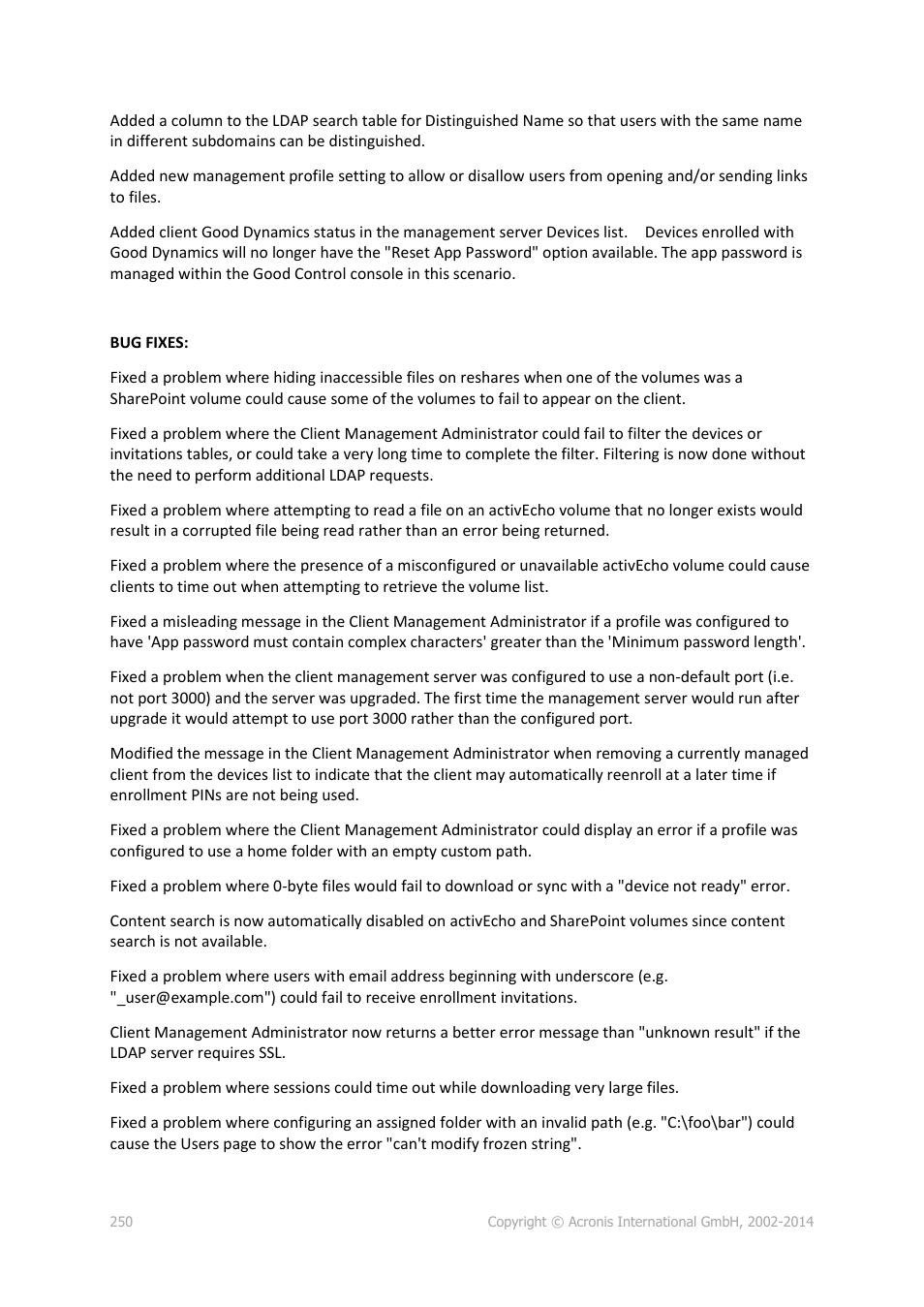 Acronis Access Advanced - Administrator's Guide User Manual | Page 250 / 259