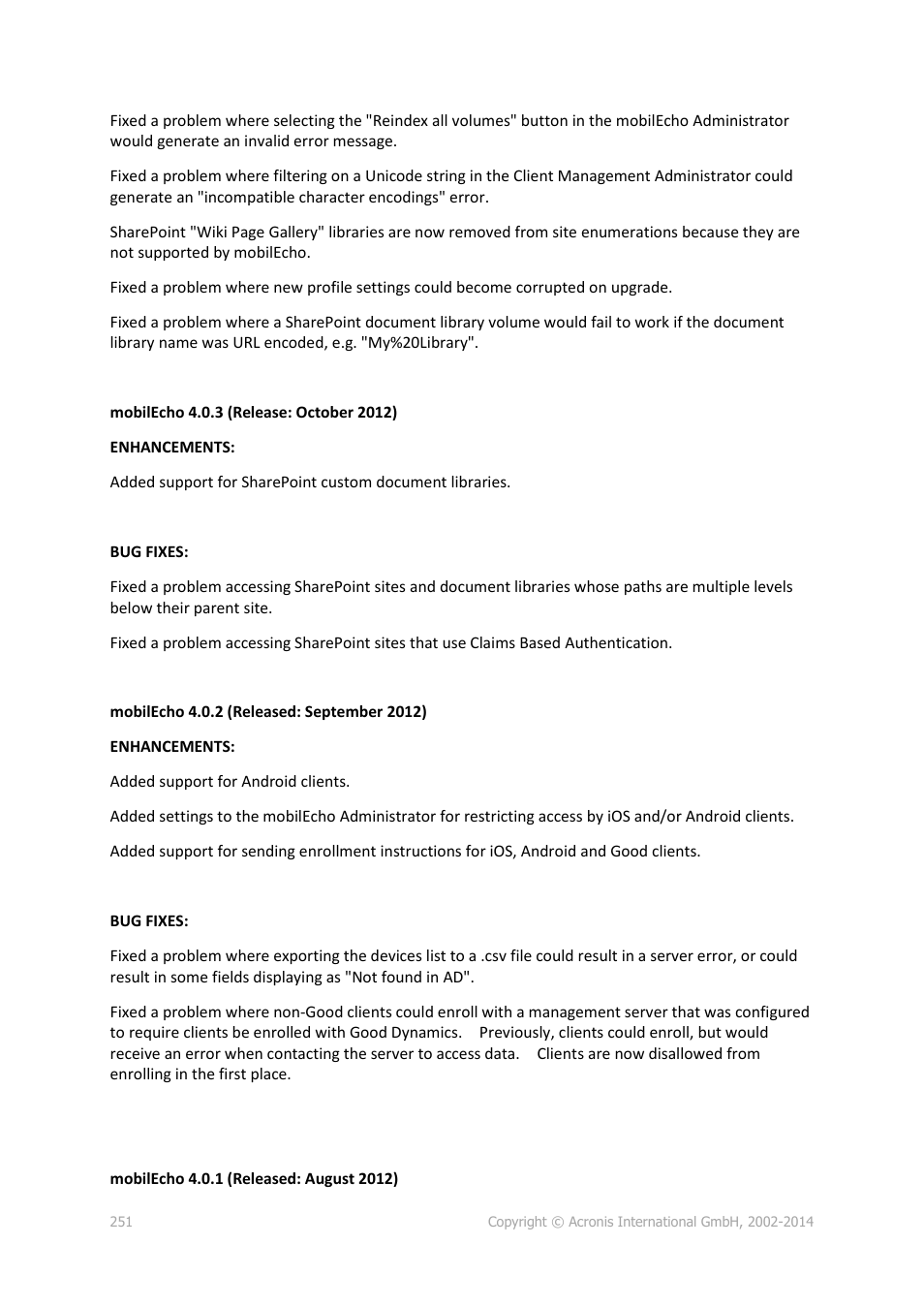 Acronis Access Advanced - Administrator's Guide User Manual | Page 251 / 259