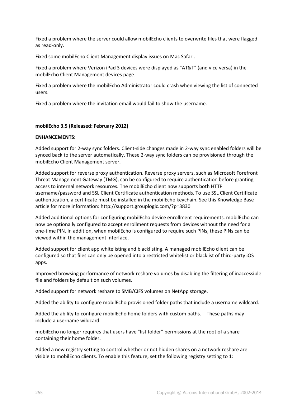 Acronis Access Advanced - Administrator's Guide User Manual | Page 255 / 259