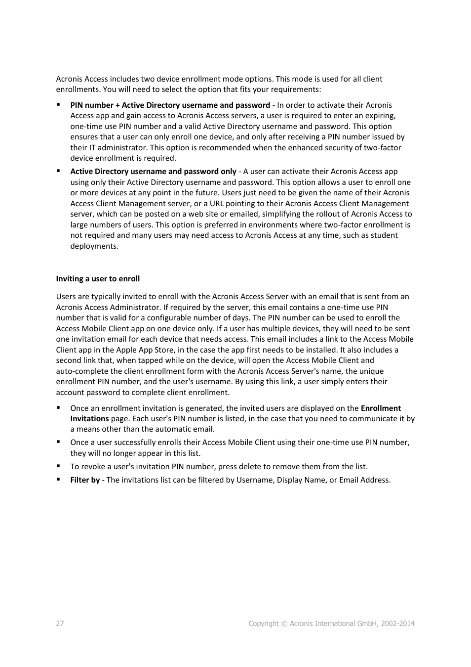 Acronis Access Advanced - Administrator's Guide User Manual | Page 27 / 259