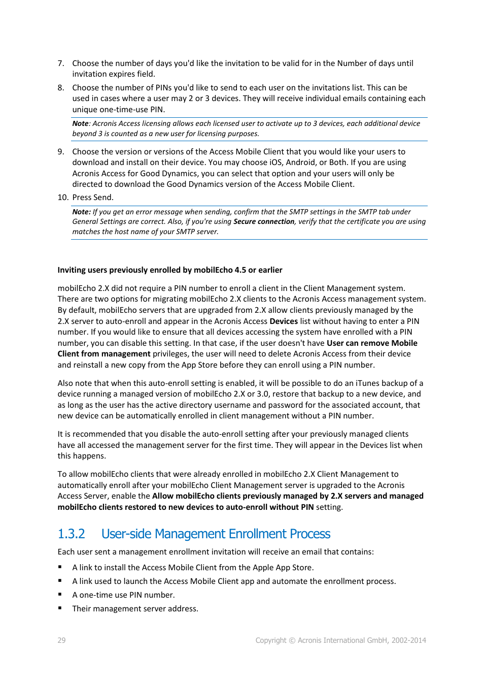 2 user-side management enrollment process, User-side management enrollment process | Acronis Access Advanced - Administrator's Guide User Manual | Page 29 / 259
