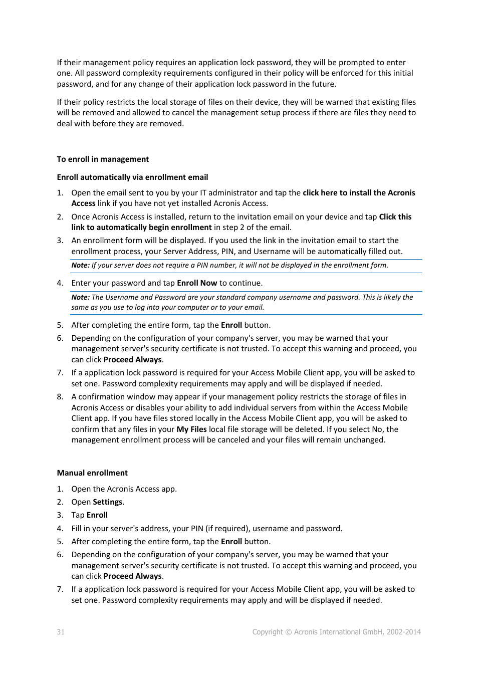 Acronis Access Advanced - Administrator's Guide User Manual | Page 31 / 259