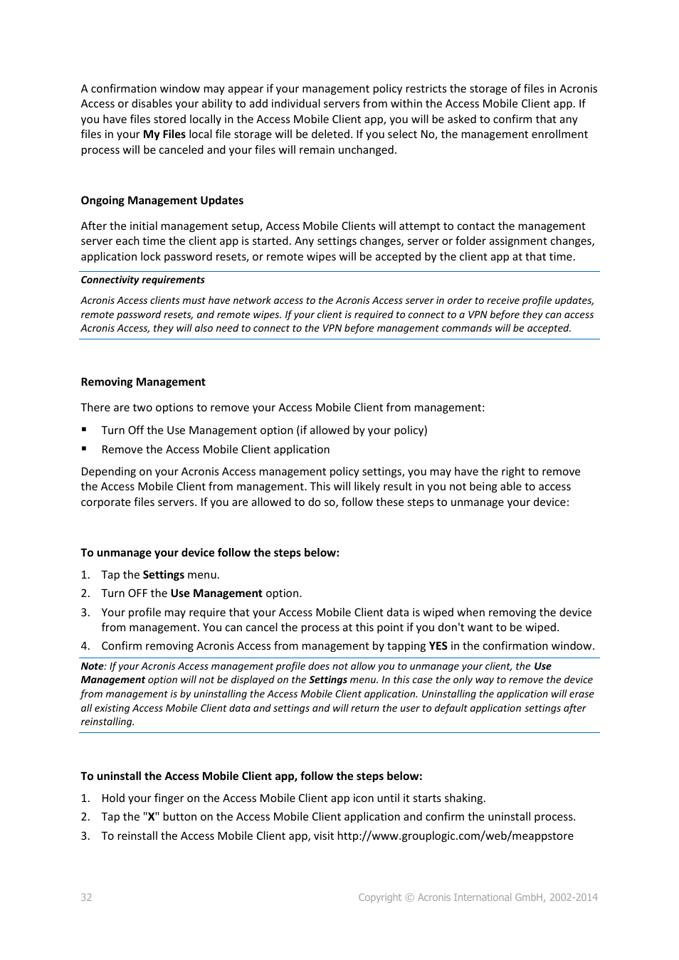 Acronis Access Advanced - Administrator's Guide User Manual | Page 32 / 259