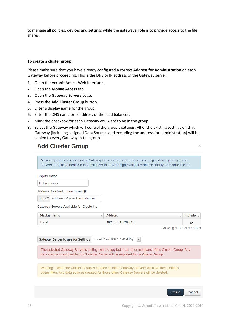Acronis Access Advanced - Administrator's Guide User Manual | Page 45 / 259