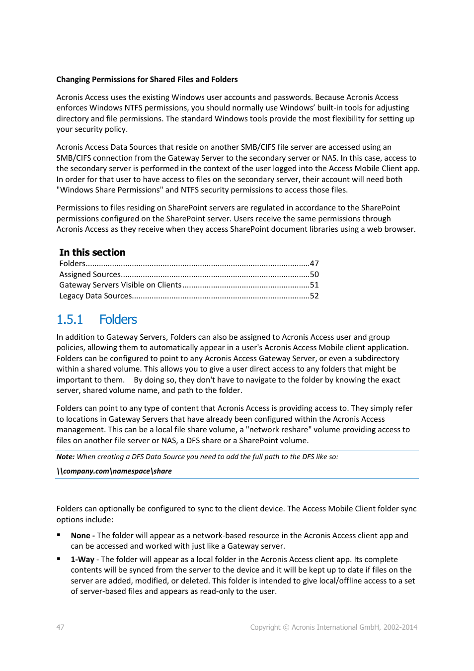 1 folders, Folders | Acronis Access Advanced - Administrator's Guide User Manual | Page 47 / 259