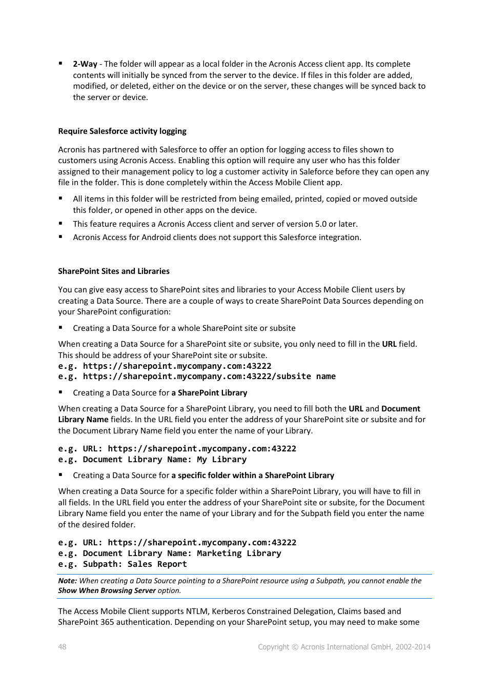 Acronis Access Advanced - Administrator's Guide User Manual | Page 48 / 259