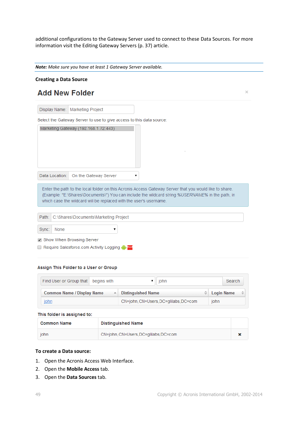 Acronis Access Advanced - Administrator's Guide User Manual | Page 49 / 259