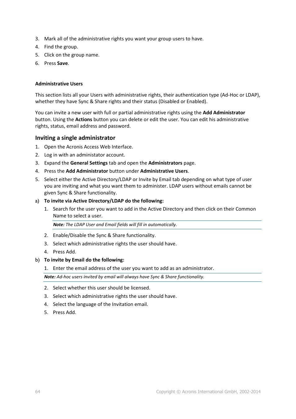 Acronis Access Advanced - Administrator's Guide User Manual | Page 64 / 259