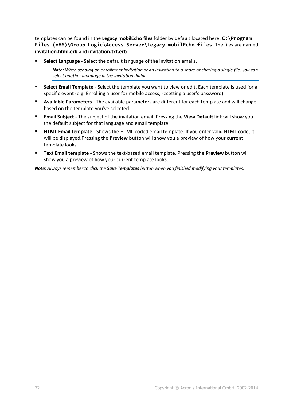 Acronis Access Advanced - Administrator's Guide User Manual | Page 72 / 259