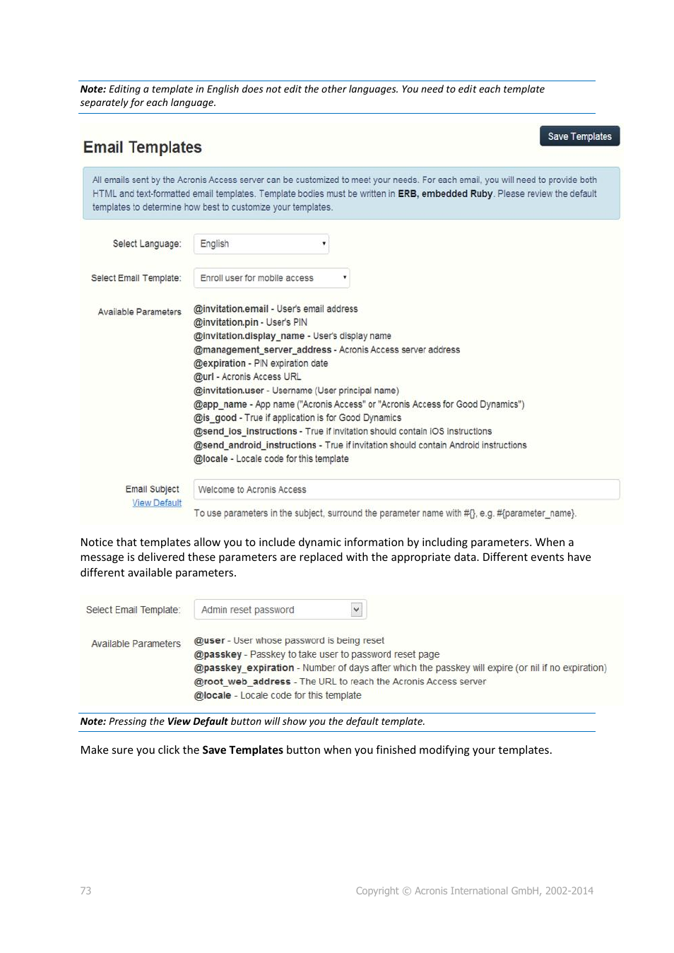 Acronis Access Advanced - Administrator's Guide User Manual | Page 73 / 259