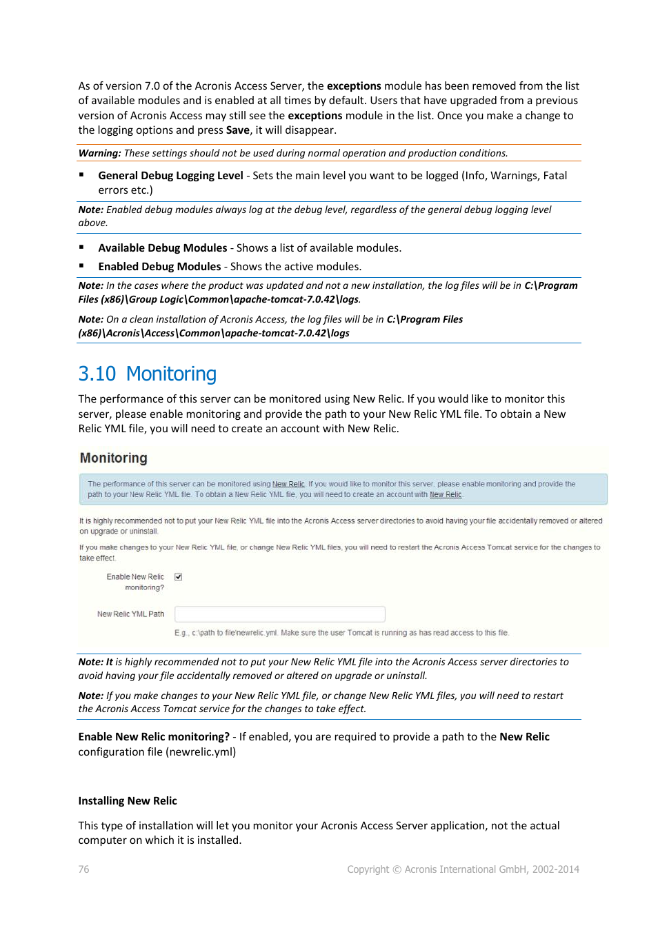 10 monitoring, Monitoring | Acronis Access Advanced - Administrator's Guide User Manual | Page 76 / 259