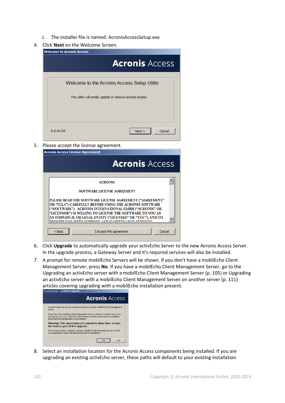 Acronis Access Advanced - Installation Guide User Manual | Page 102 / 180