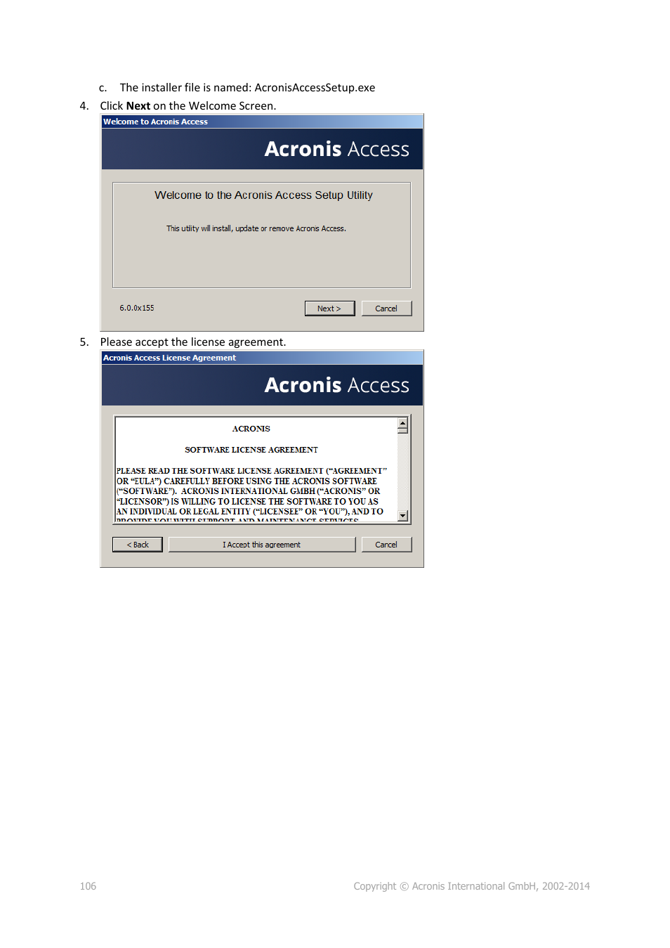 Acronis Access Advanced - Installation Guide User Manual | Page 106 / 180