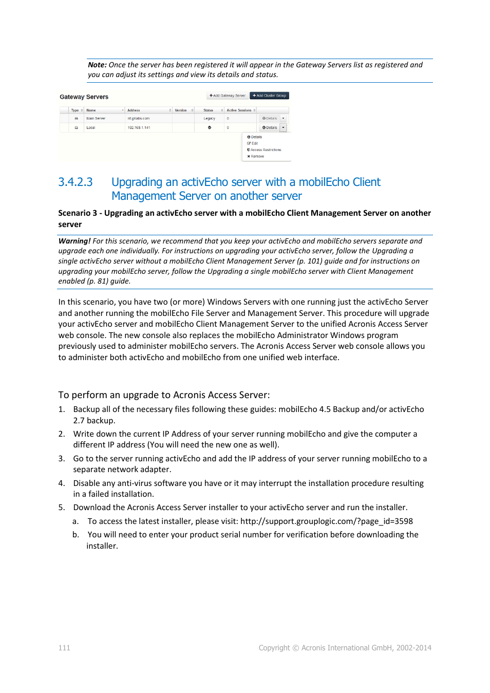 Acronis Access Advanced - Installation Guide User Manual | Page 111 / 180