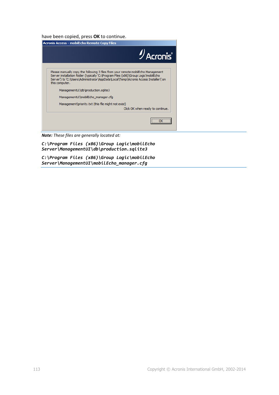Acronis Access Advanced - Installation Guide User Manual | Page 113 / 180