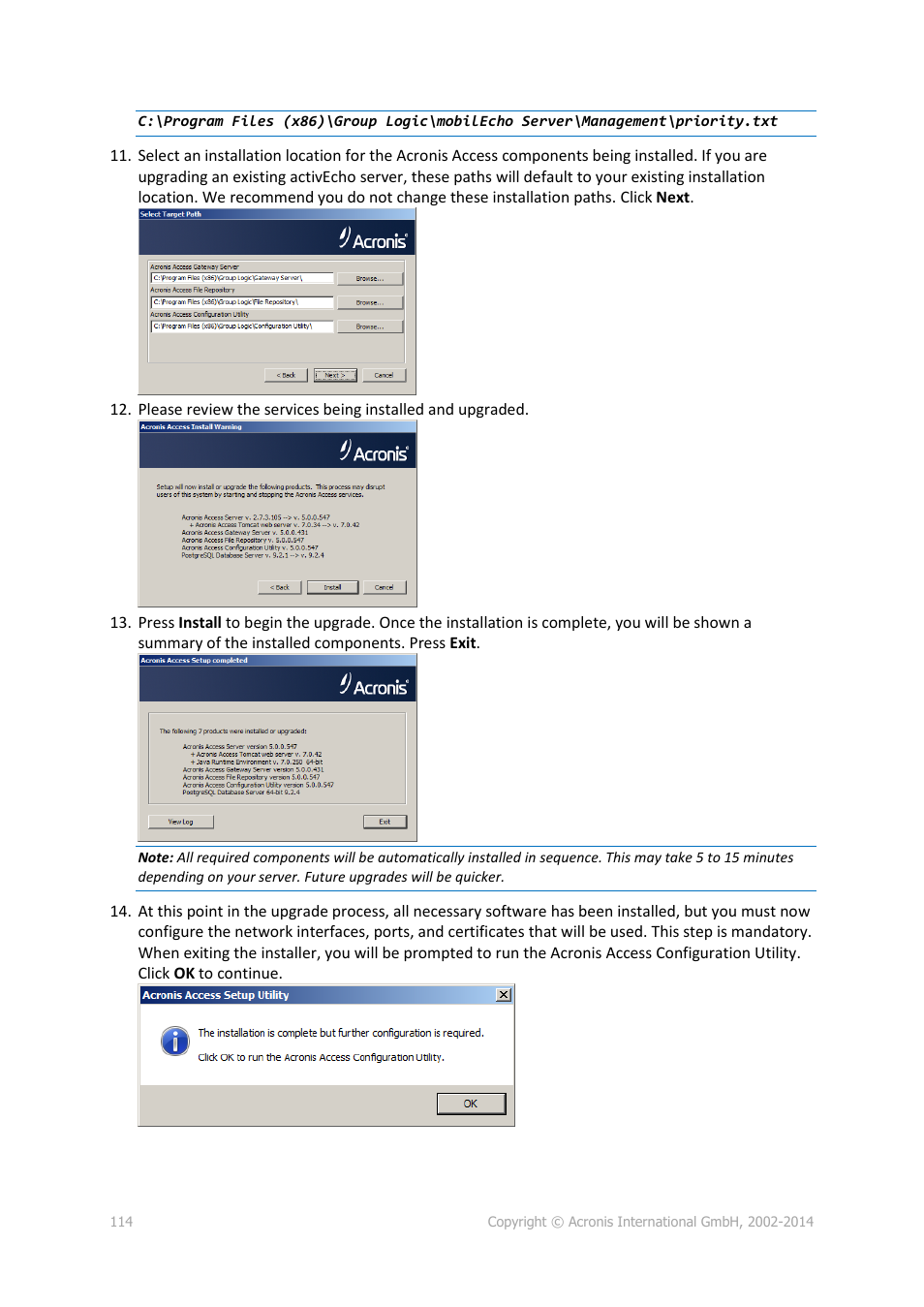 Acronis Access Advanced - Installation Guide User Manual | Page 114 / 180