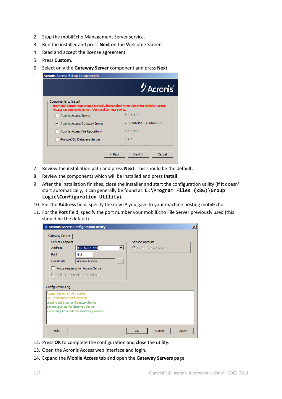 Acronis Access Advanced - Installation Guide User Manual | Page 117 / 180