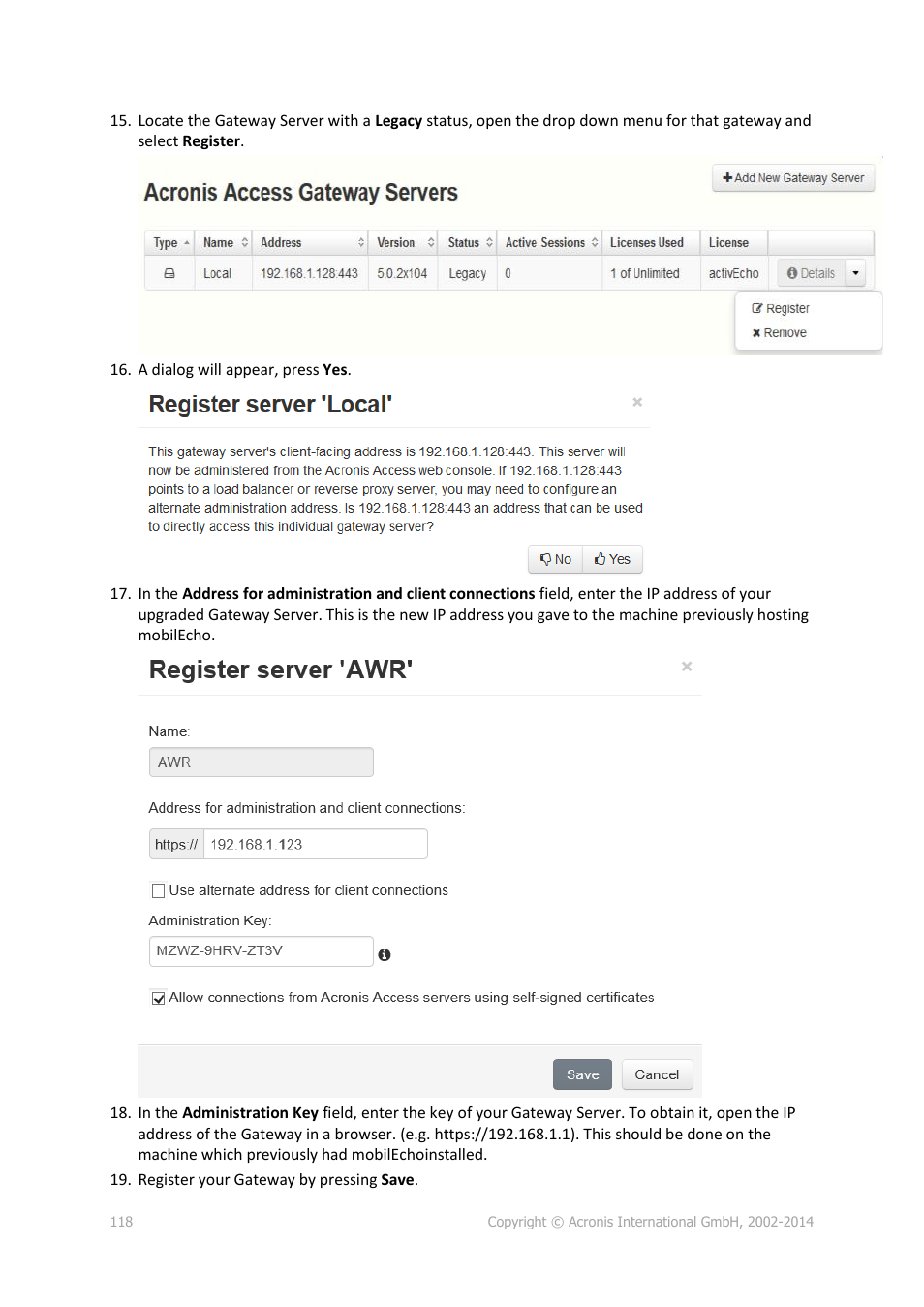 Acronis Access Advanced - Installation Guide User Manual | Page 118 / 180
