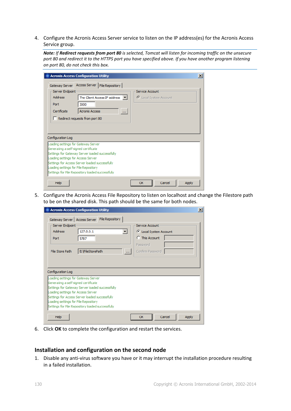 Acronis Access Advanced - Installation Guide User Manual | Page 130 / 180