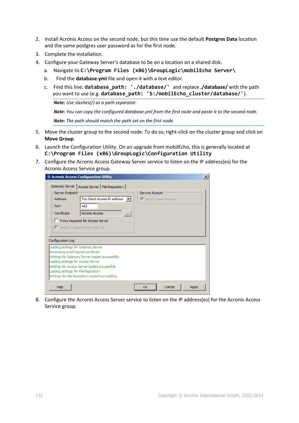 Acronis Access Advanced - Installation Guide User Manual | Page 131 / 180