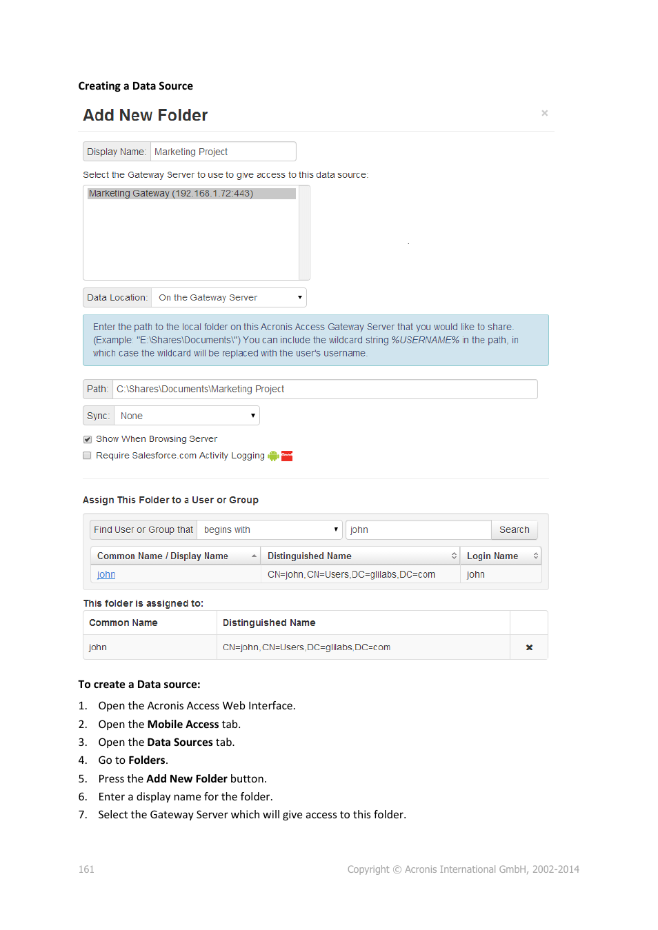 Acronis Access Advanced - Installation Guide User Manual | Page 161 / 180