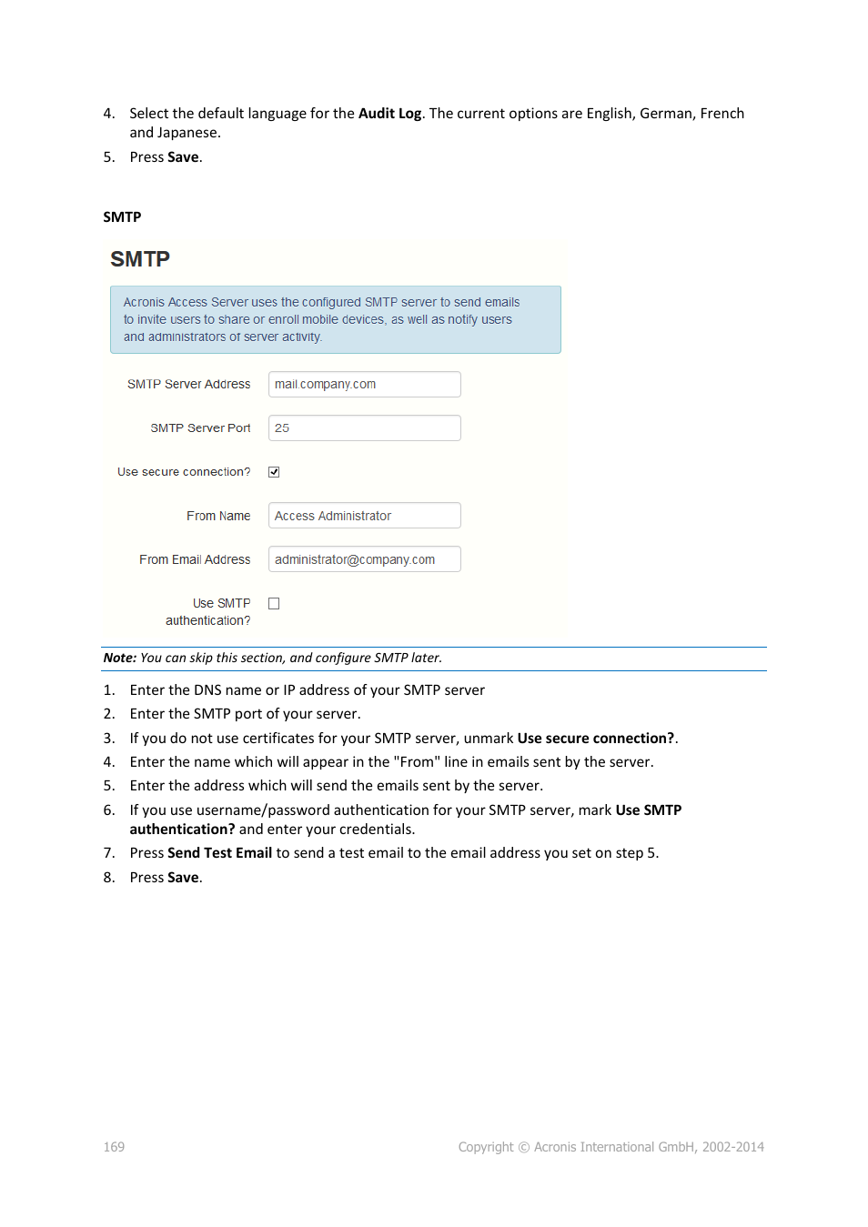 Acronis Access Advanced - Installation Guide User Manual | Page 169 / 180