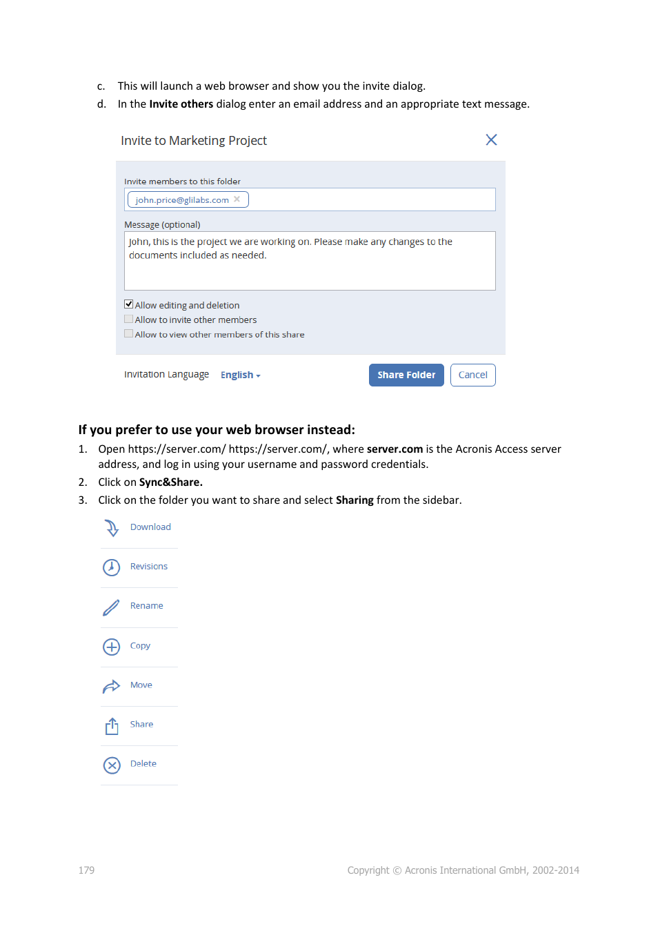 Acronis Access Advanced - Installation Guide User Manual | Page 179 / 180