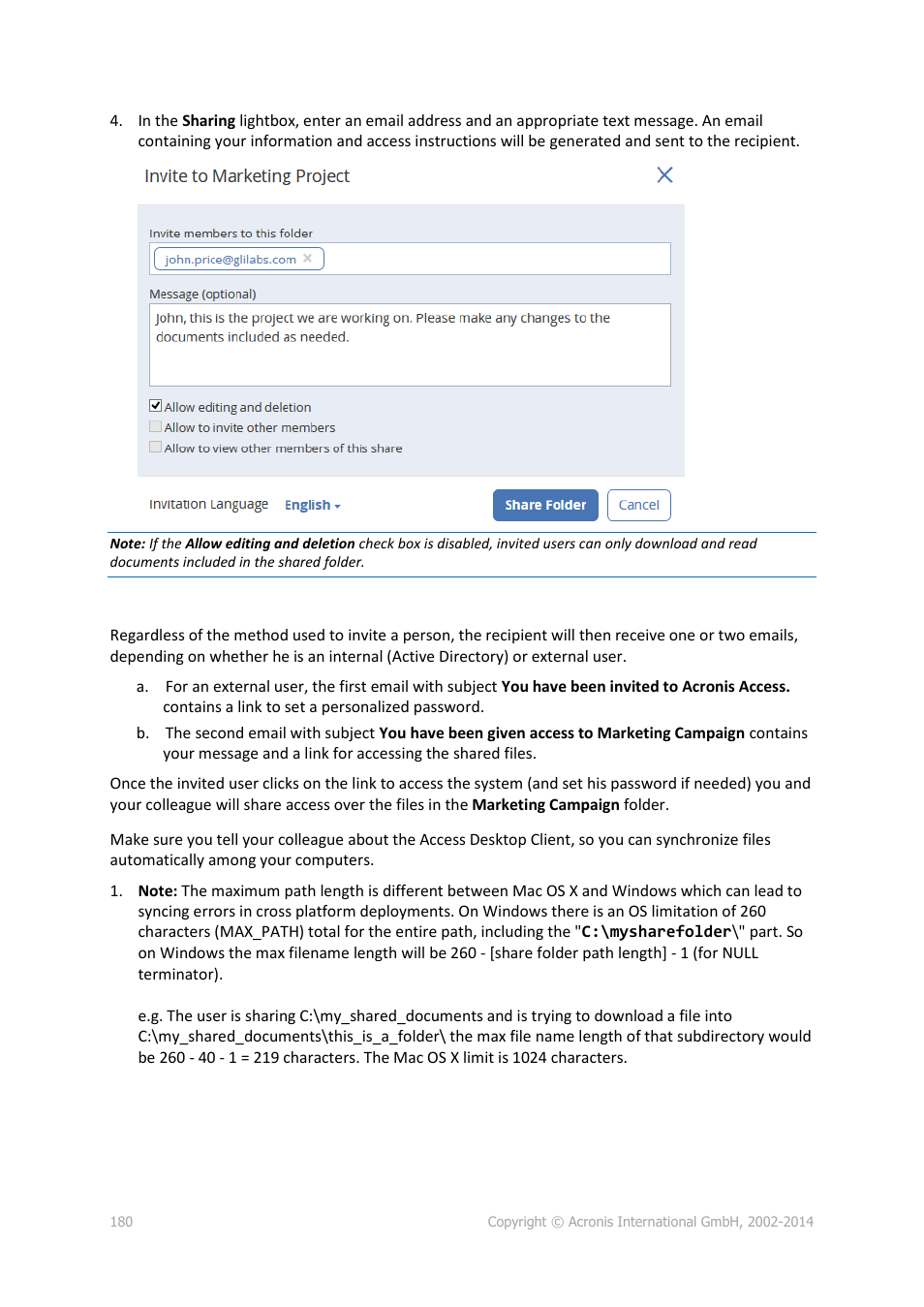 Acronis Access Advanced - Installation Guide User Manual | Page 180 / 180