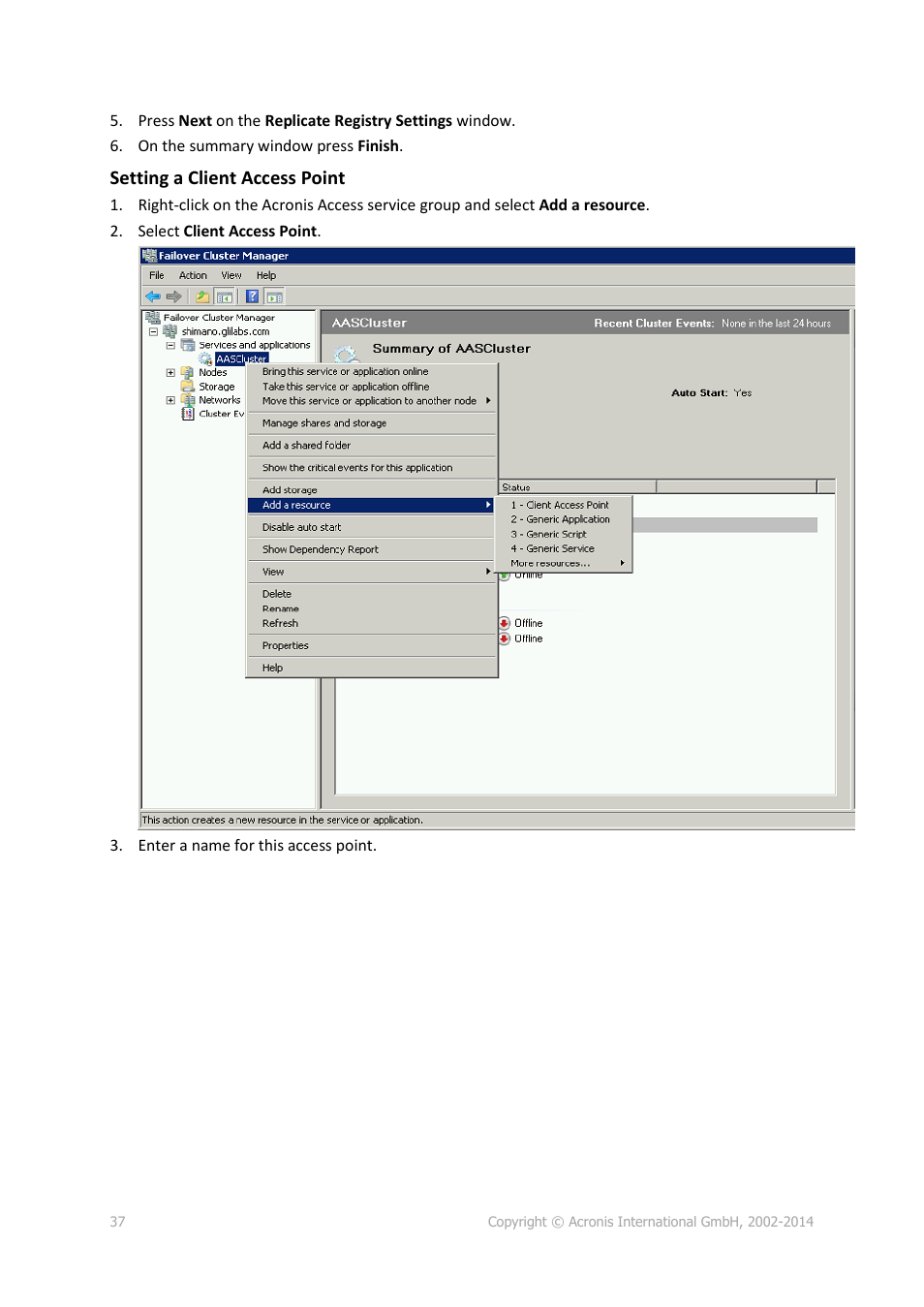 Setting a client access point | Acronis Access Advanced - Installation Guide User Manual | Page 37 / 180